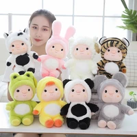 plush toy stuffed doll cartoon animal pig become panda rabbit mouse rat cow sheep tiger duck frog appease bedtime story gift 1pc