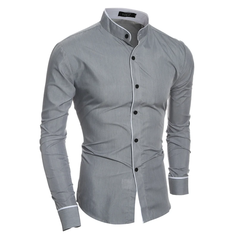 

NEW 2022 Indoor Business Solid Leisure Shirt Collar Shirt Evening Dress Slim Fit England Patchwork Men Long Sleeve Shirt