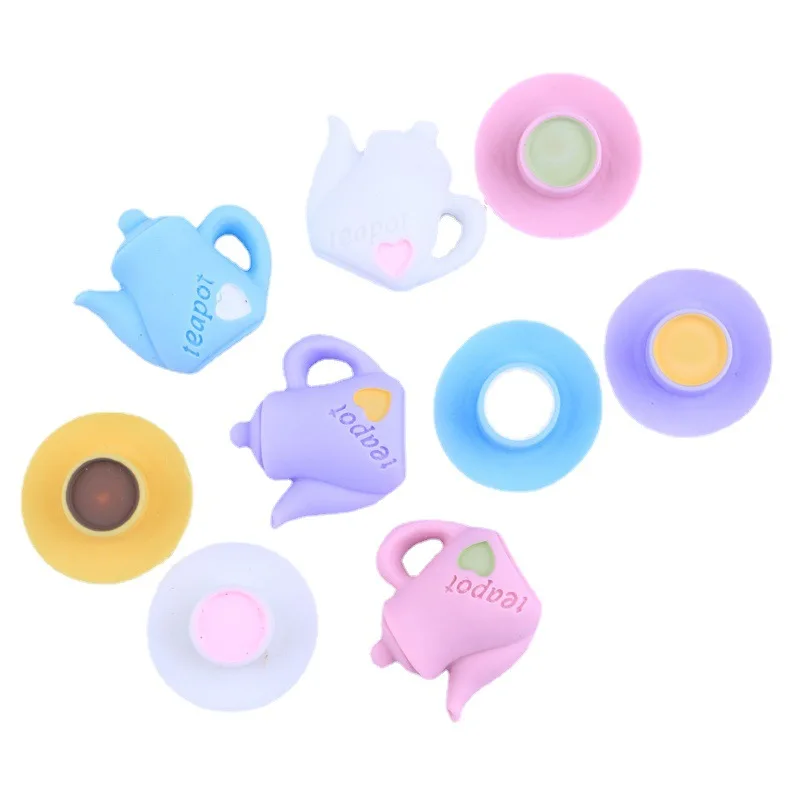 

Kawaii teapot coffee cup cream glue DIY self made mobile phone case hairpin head rope decorative accessories kids toys Gift