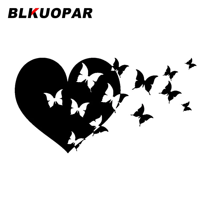 

BLKUOPAR, спортивное сердце с бабочками, интересная Женская доска для серфинга, скейтборд, «сделай сам», мотоциклетная Солнцезащитная наклейка