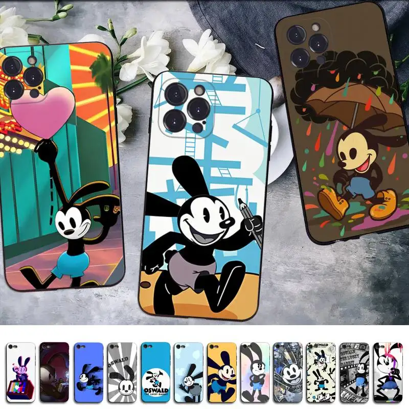 

Disney Oswald the Lucky Rabbit Phone Case For iPhone 14 13 12 Mini 11 Pro XS Max X XR SE 6 7 8 Plus Soft Silicone Cover
