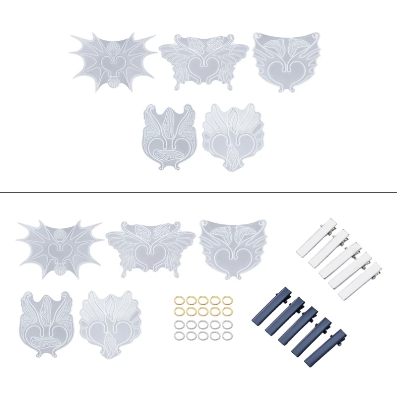 

Комбинированная форма для ключей с крыльями и хвостом, силиконовая форма для подвески, серьги, орнамент, эпоксидная смола, литье