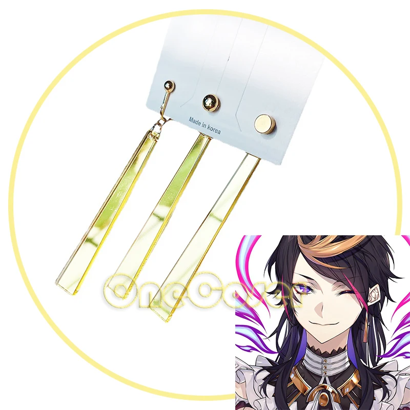 

VTuber Shu Yamino Cosplay Earring Golden Ear Clip Props Accessories Jewelry Decorations Halloween Party Gift Men Women
