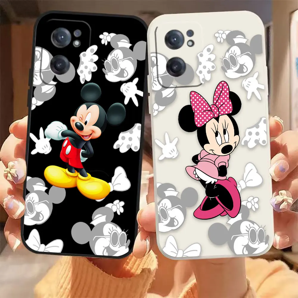 

Cute Mickey Minnie Mouse Phone Case For Oneplus 11 10 9 9R 9RT 8 8T 7 7T ACE 2 2V NORD CE Lite Pro Colour Liquid Case Funda Capa