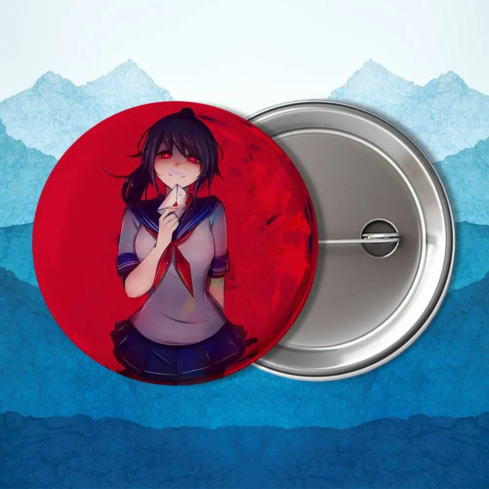 Фото Значок-брошь Yandere Simulator Osana Najimi Ayano Aishi, светоотражающий, круглый, из жести, мультяшный, для косплея, для сумок, головных уборов, игрушек, подарков №5