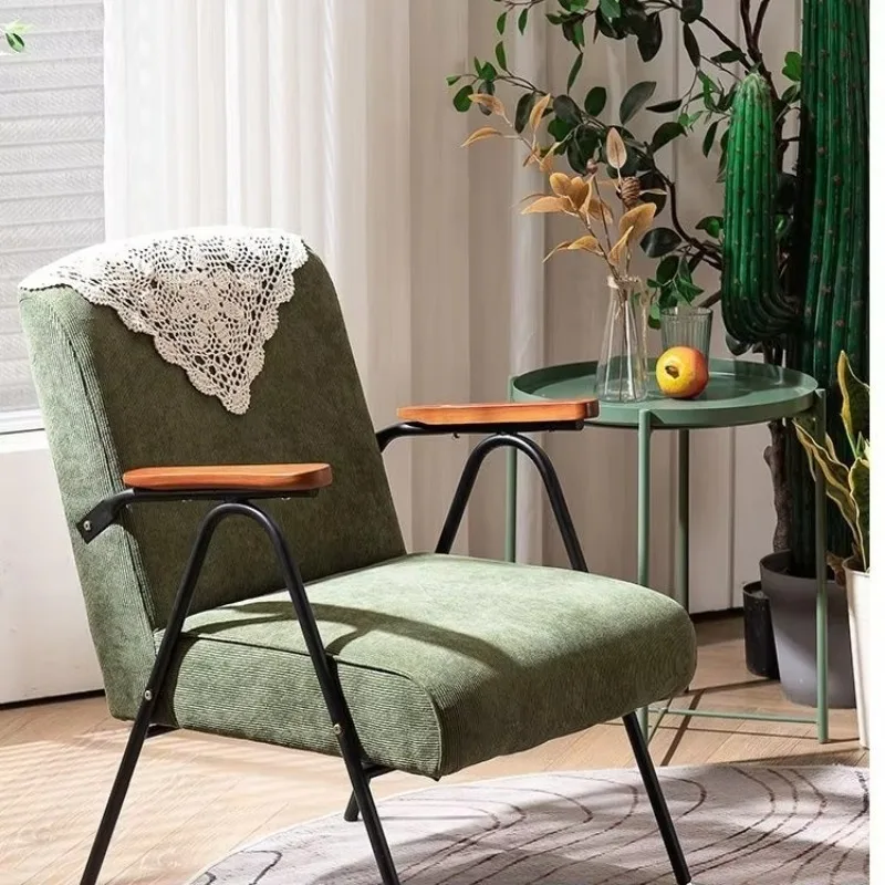 Диван для одного человека светлый роскошный ленивый железный арт вельвет в стиле