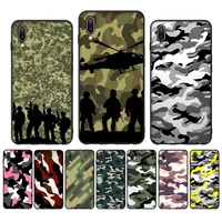 camouflage military phone case case for oppo reno realme c3 6pro cover for vivo y91c y17 y19