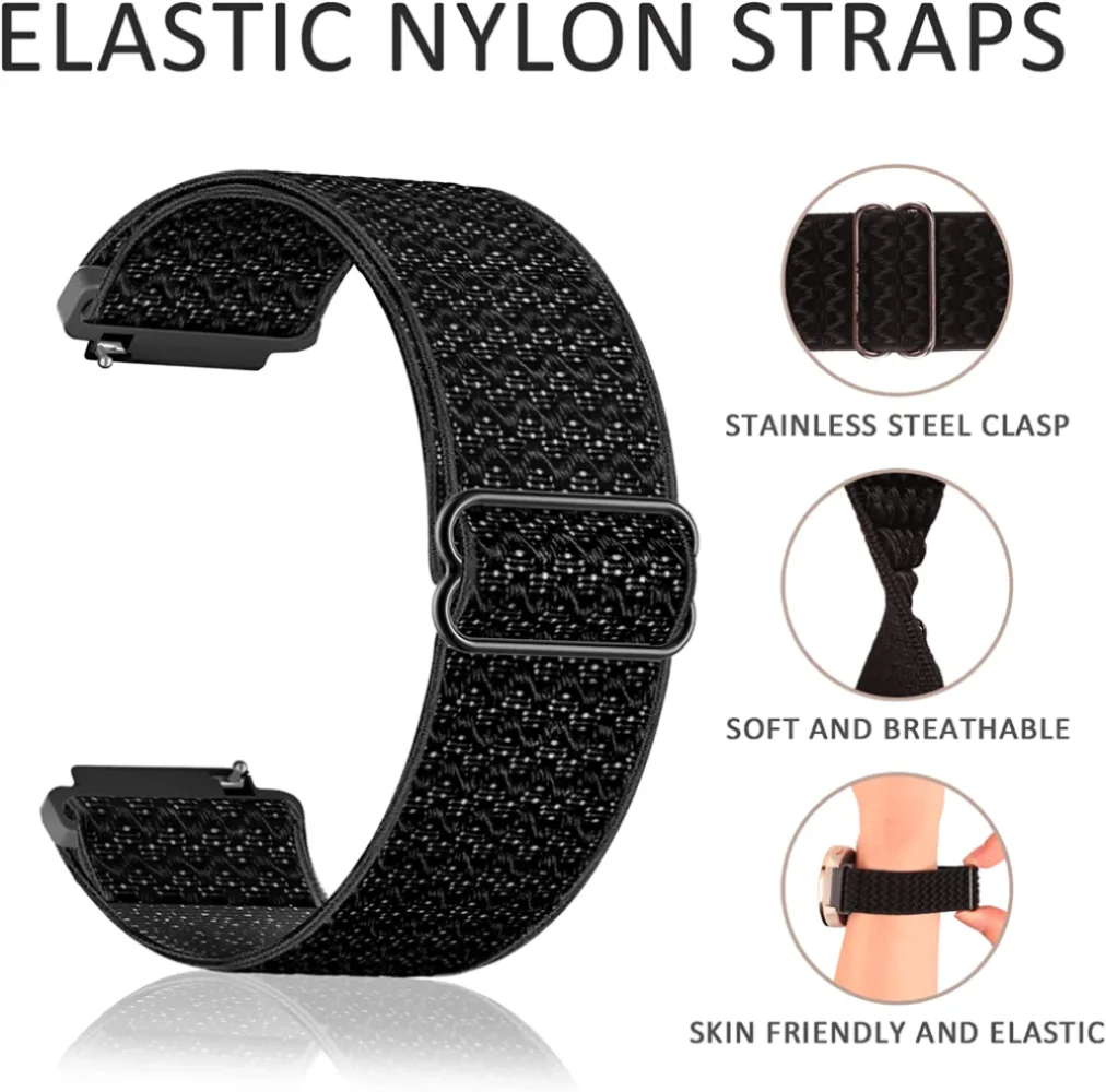 

20mm 22mm Strap for Samsung Galaxy Watch 4 40 44mm 5 Pro Calssic 42mm 46mm Elastic Nylon Loop Band Fit Huawei Gt2 3 Amazfit Gts2