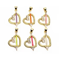 love heart pendant arrow through heart charms drops paint oil gold plated pendant diy necklace make fittings accessorie