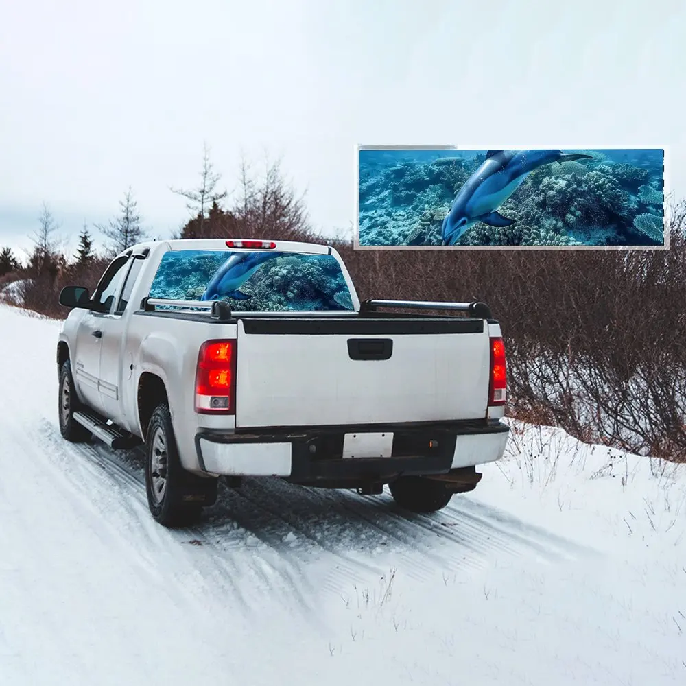 Бесплатная роуминг дельфин рифы наклейка на заднее лобовое стекло автомобиля