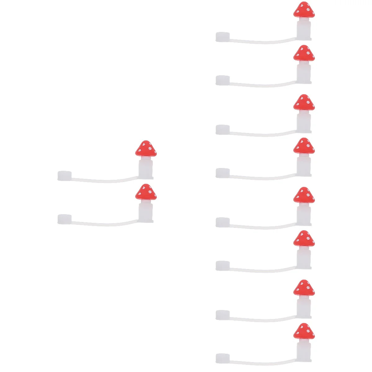 

10 pcs Adorable Cartoon Design Straw End Covers Multi-functional Silicone Straw Cover Caps