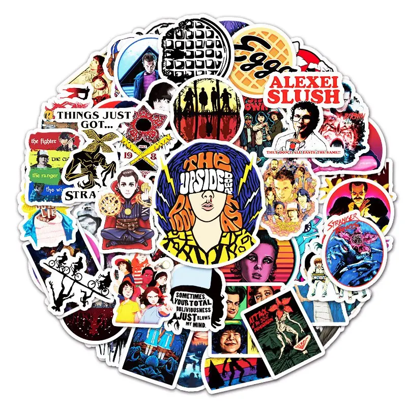 

10/30/50PCS Stranger Things Waterproof Stickers DIY Motorcycle Luggage Skateboard Cool Stickers Decal Classic Toy Gift for Kids