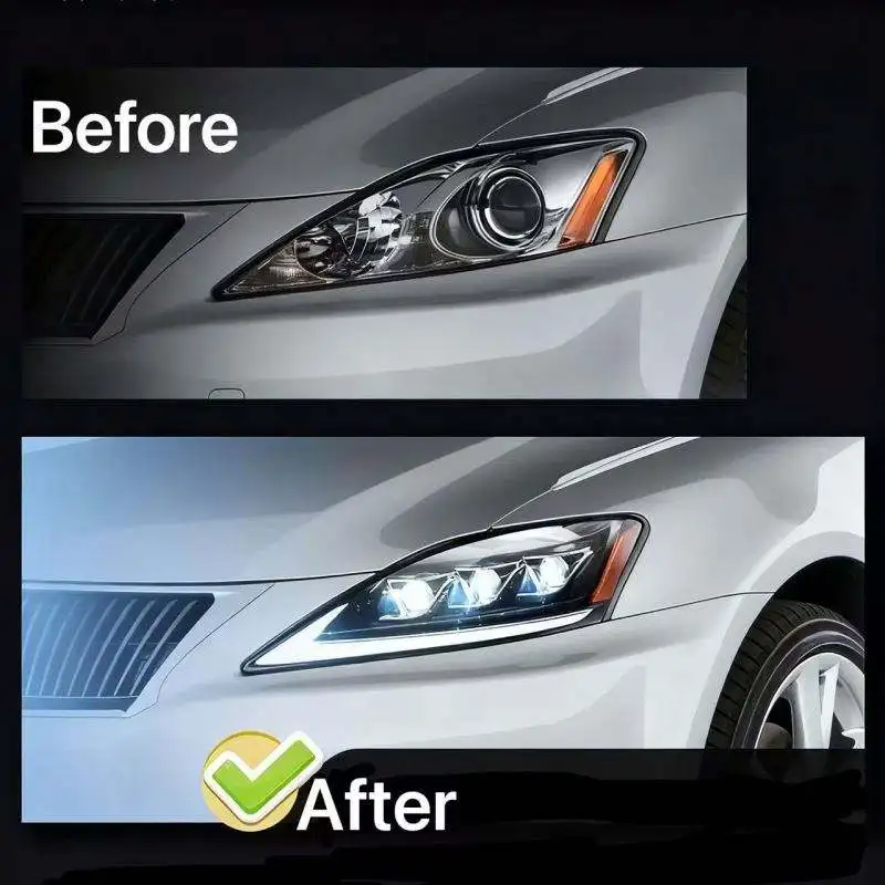 Фото 2 шт. светодиодные передние фары в сборе, анимация запуска DRL для Lexus IS IS250/IS250C IS350 IS350C IS220d 2006-2012 автомобильные фары №5