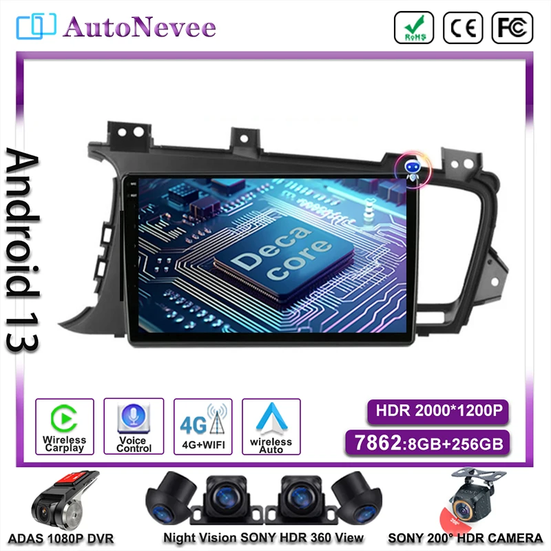 Android для KIA Optima K5 2016 - 2019 мультимедийный беспроводной автомобильный проигрыватель