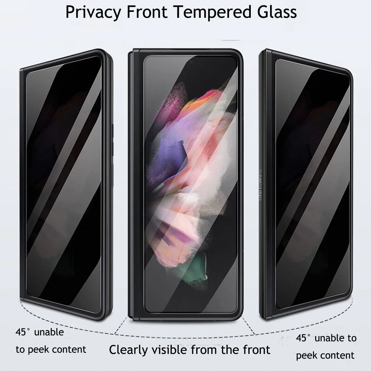 privacy tempered glass screen protector suit for samsung galaxy z fold 3 5gw22z fold 2w21frontoutside full covered free global shipping