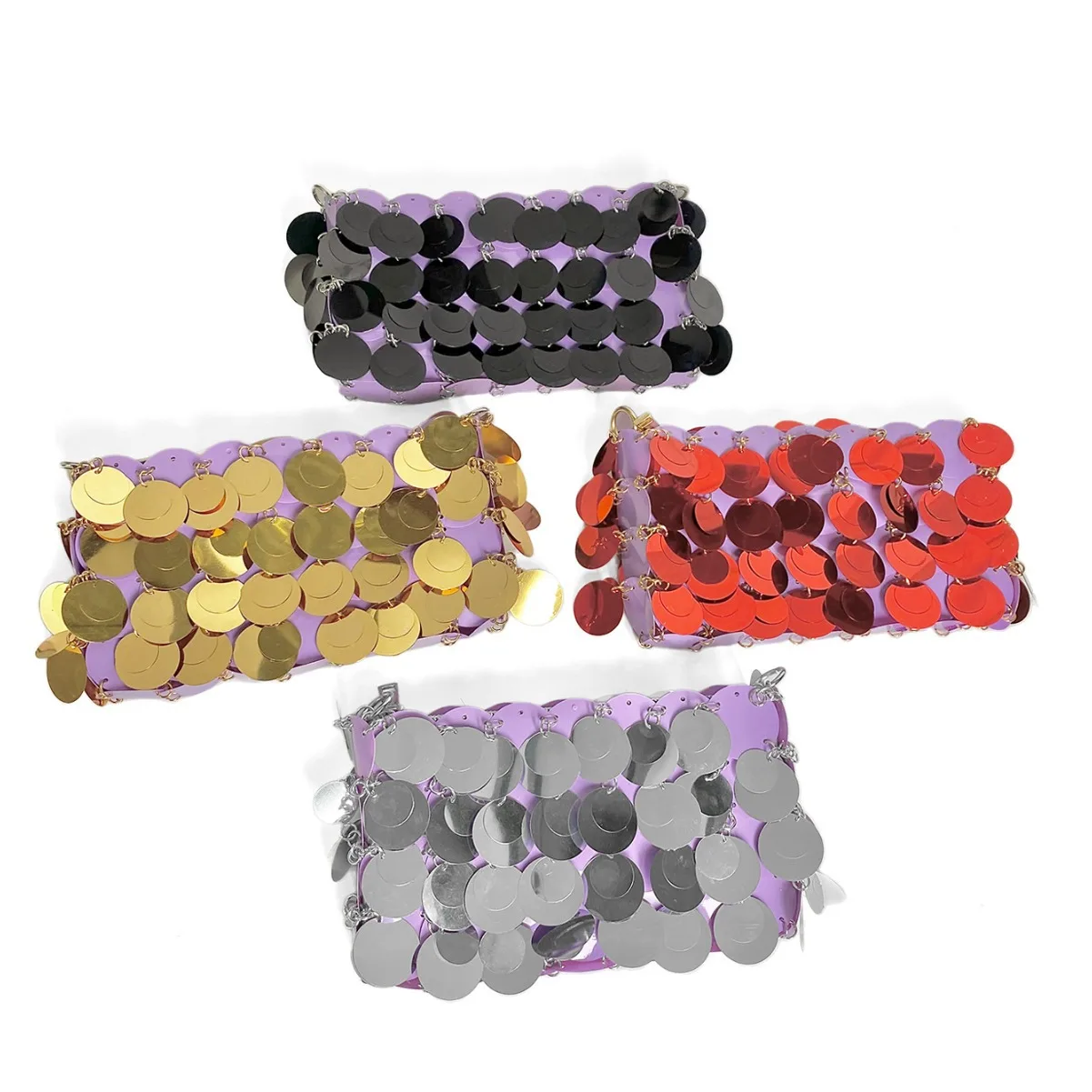 Женская модная горизонтальная квадратная сумка блестящая через плечо с цепочкой