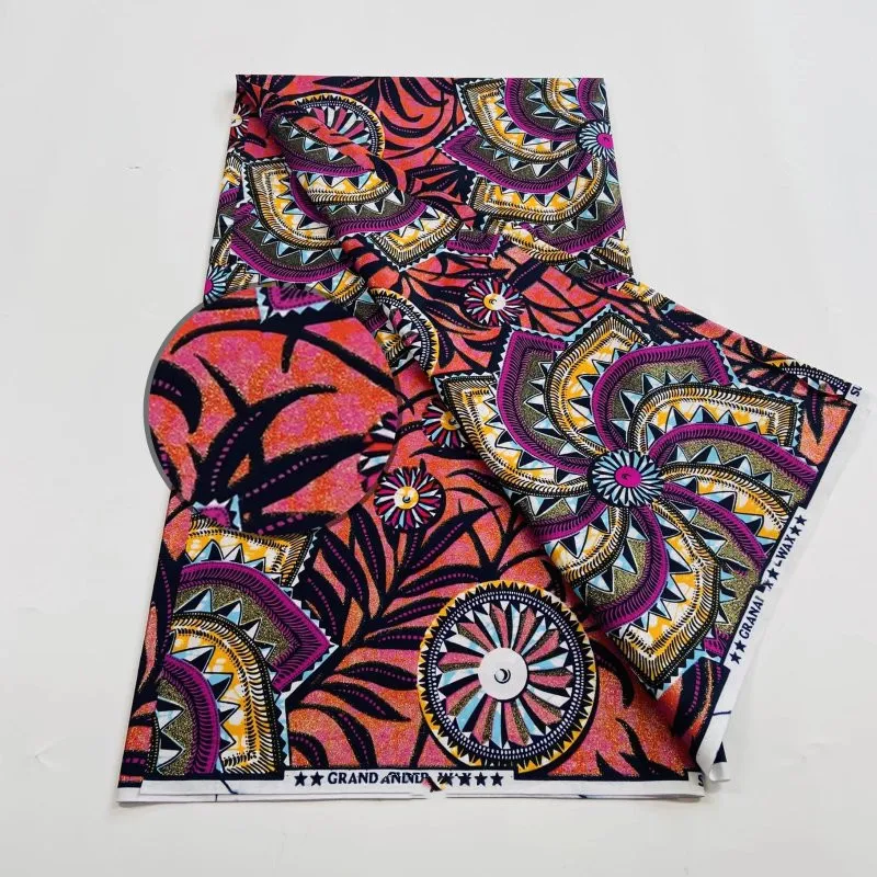 

New Style Ankara African Wax Fabrics Nigerian Wax Print Fabric High Quality African Ghana Golded Wax Fabrics For Patchwork 3C