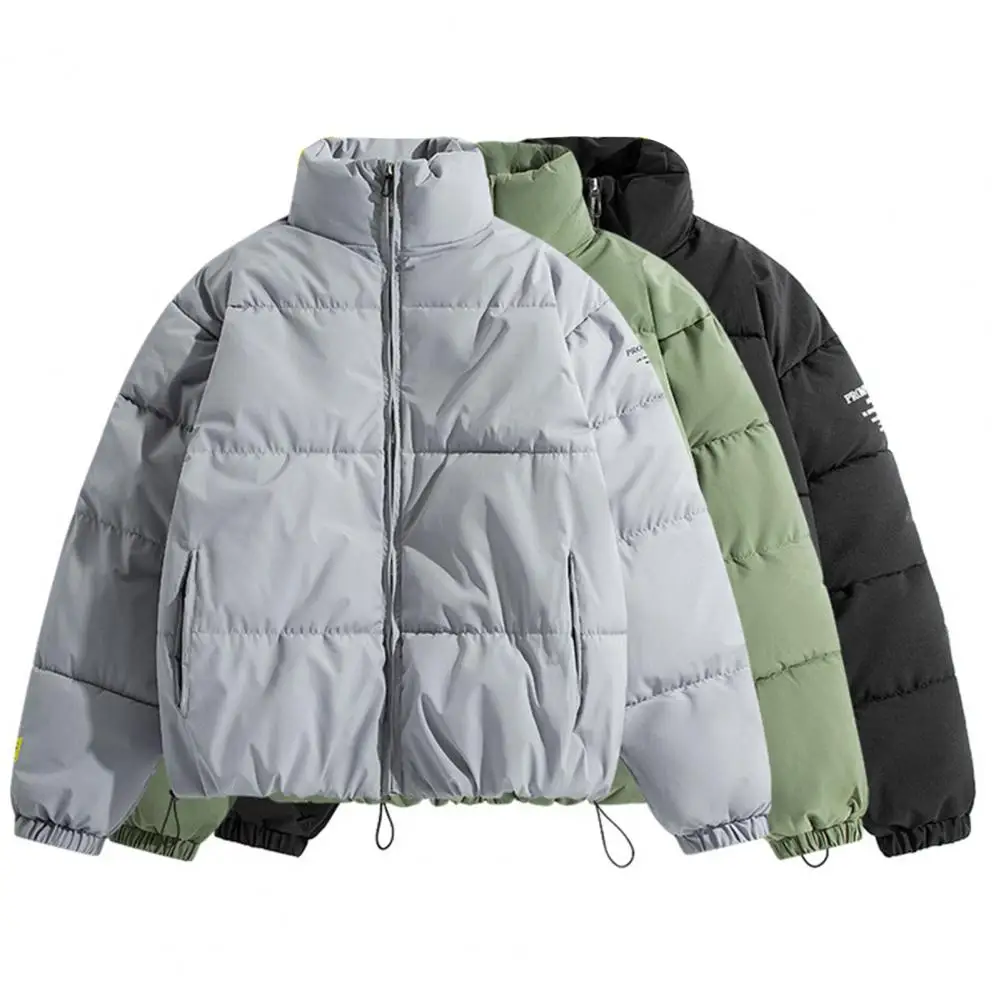 Winter New Men Solid Color Parkas Quality Brand Men's Stand Collar Warm Thick Jacket Male Fashion Casual Parka Coat