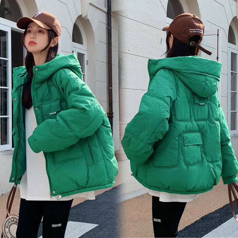 

European Station 2022 Winter New Small Cotton Clothes Women's Hooded Bread Clothes Fashion Warm Jacket Korean Version Tide