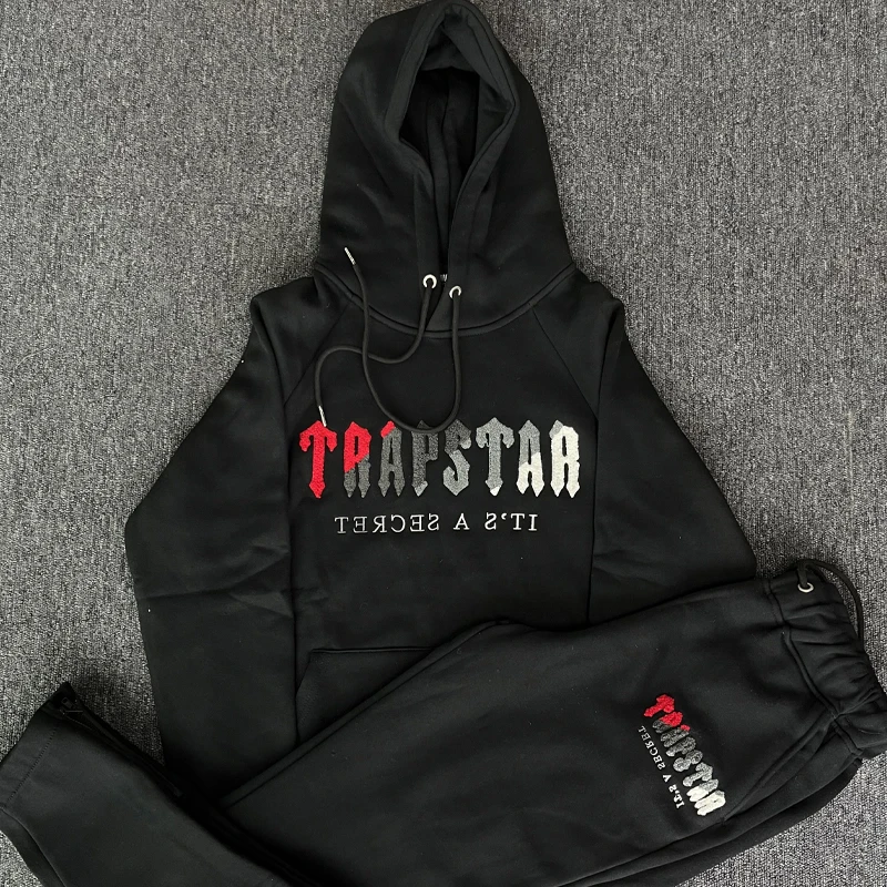 

Streetwear Top Quality Embroidered Men's Hoodie Trapstar Shooters Hooded Tracksuit London Jogging Pants Male Clothing
