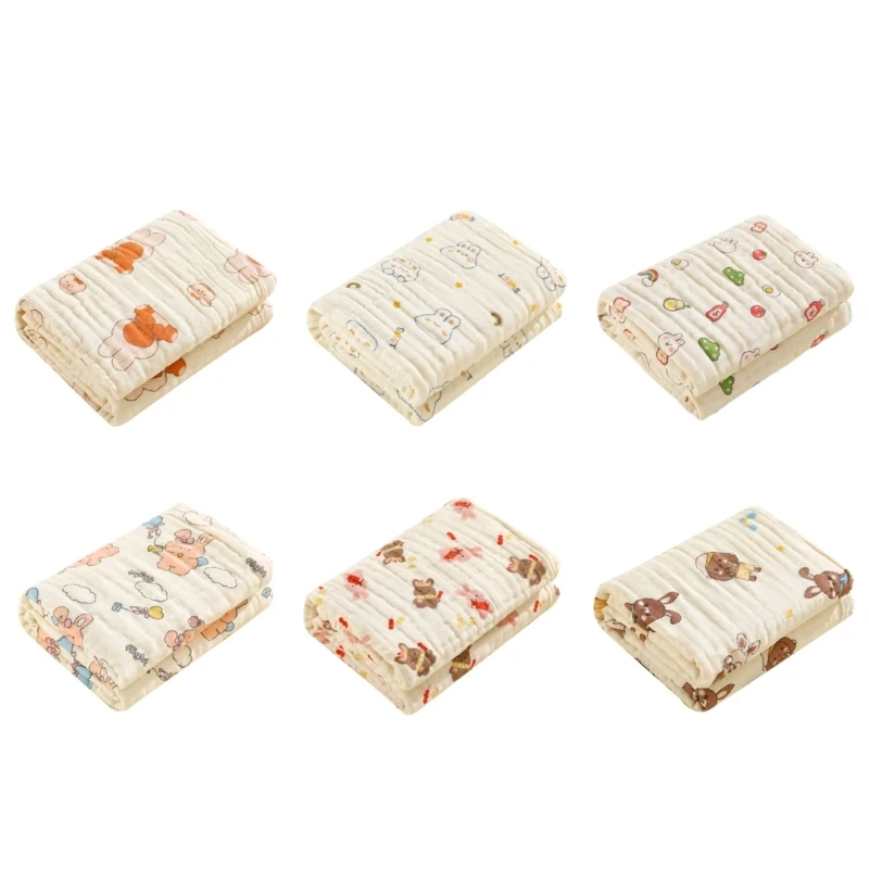 

77HD 6 Layers Cotton Baby Swaddle Blanket Soft Baby Quilts for Infant Super Comfortable Newborn Wrap Stroller Cover