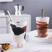 creative frosted glass cup cat claw cup print breakfast milk cup glass personality heat resistant cat foot cup men women kids