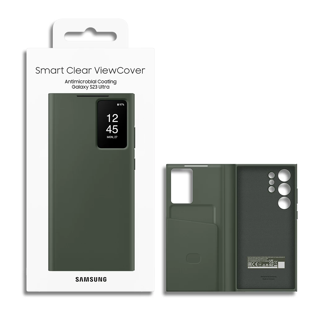 Оригинальный чехол-кошелек Smart View для Samsung Galaxy S23 Ultra, чехол-флип S-View, высококачественный кожаный чехол SM-S918B (art.: 3920db3aebfad) - 3920db3aebfad