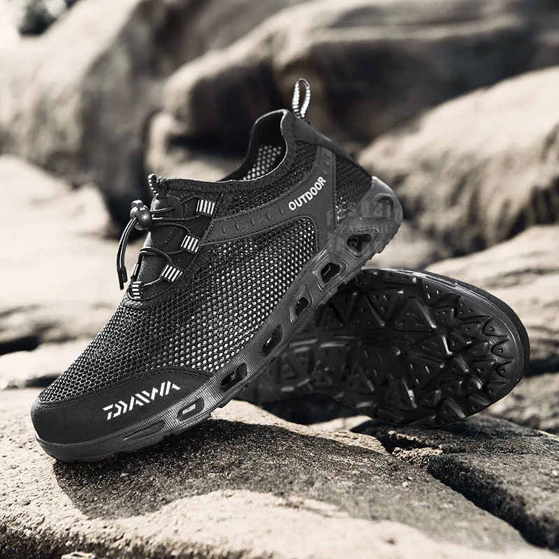 

Daiwa Plus Size Mesh Breathable Wading Shoes Men's Outdoor Casual Hollow Out Sneakers Wear-resisting Rubber Hiking Shoes