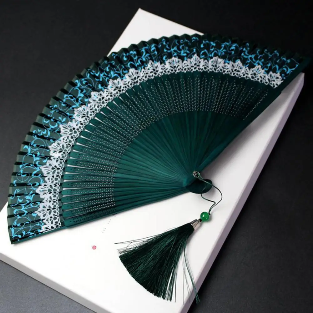

Photography With Arti Folding Silk Fan Hand Fan Props Style Fake Fan Tassel Decorative Folding Pendant Lightweight Chinese Retro
