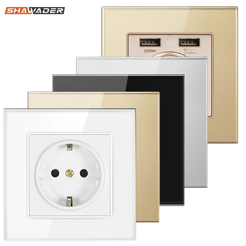 Настенные розетки для электрической панели из закаленного стекла