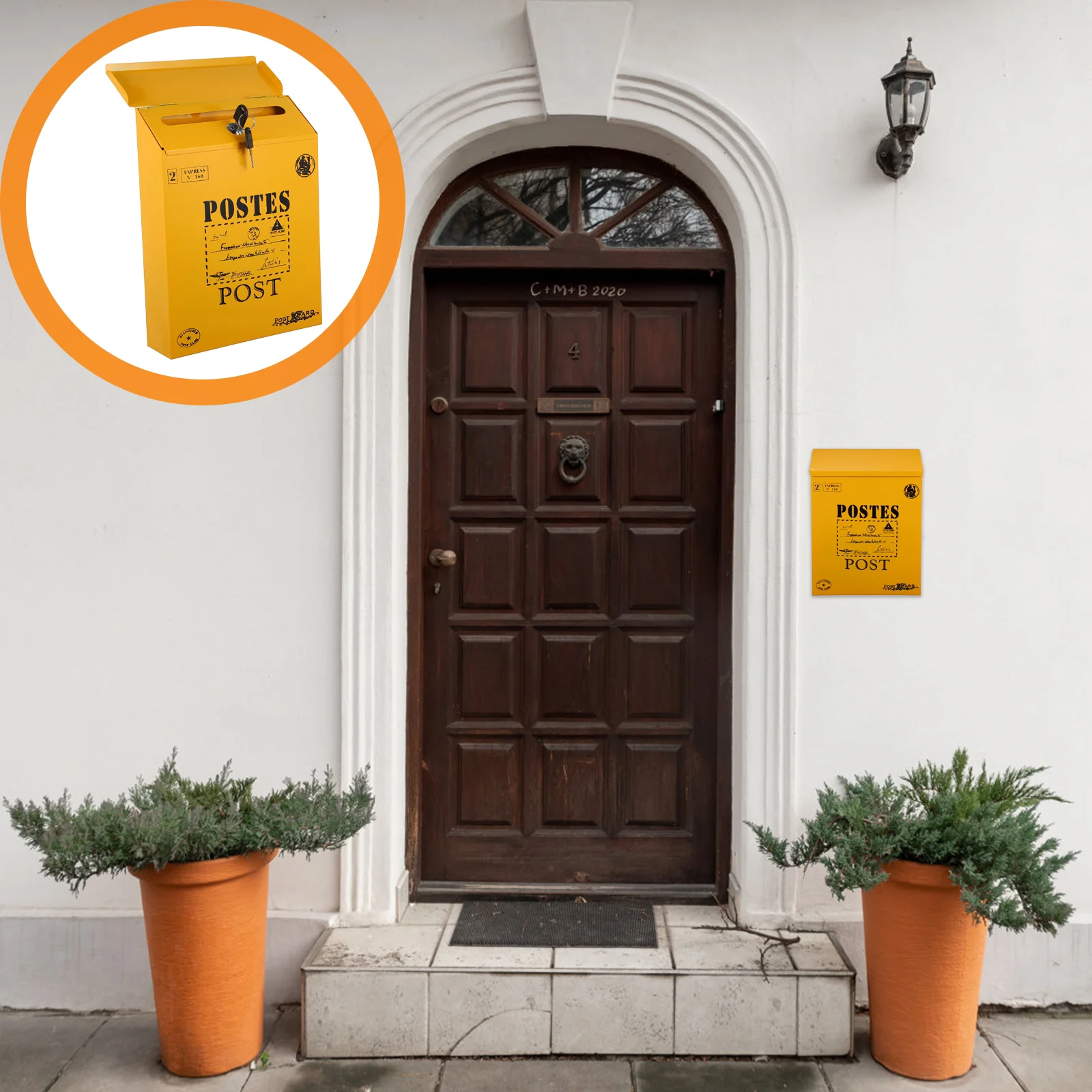 

1 pc locking letter box vintage suggestion box locking rustic newspaper box vintage decorative cast letter box for home