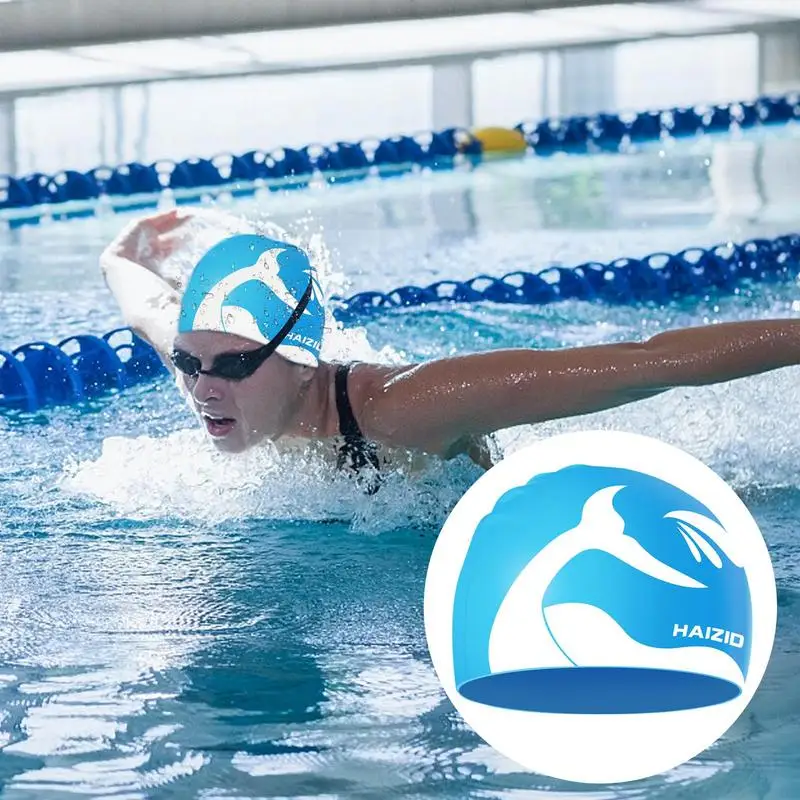 Универсальная силиконовая шапка для бассейна с длинными волосами спортивная