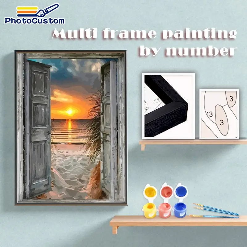 

Фотофон 60x75 см, рисование по номерам, искусственная морская пейзаж, DIY Рисование по номерам, художественное оформление, домашний декор