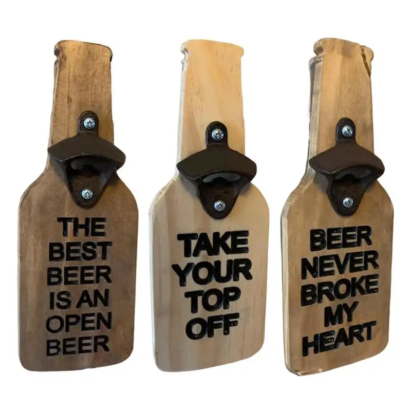 

Bottle Openers Bottle Opener Insert Wall Bottle Opener Vintage Wooden Beer Bottle Opener Outdoor Caravan Fridge Decoration Gift