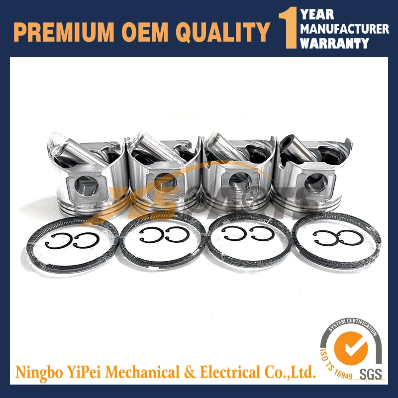 4 поршня и кольцо для двигателя Yanmar 4TNE88 129001- 22081