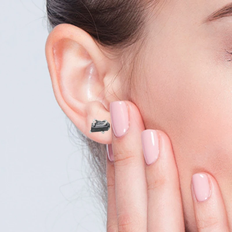 Нерегулярные серьги-гвоздики из необработанного черного турмалина для женщин