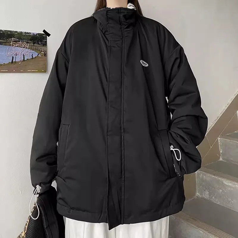 Куртка Y2k Женская флисовая с принтом панды Повседневная Верхняя одежда на молнии