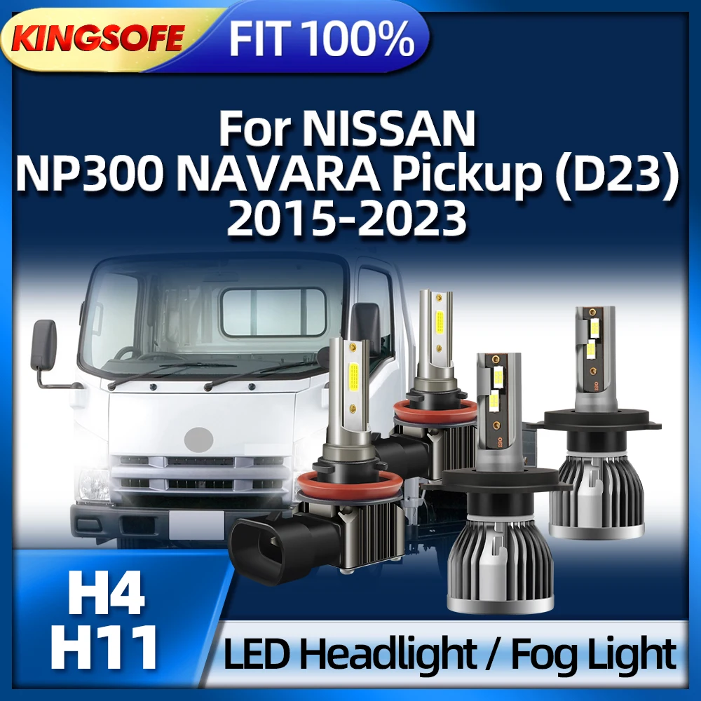 Roadsun Truck Light Bulbs H4 H11 LED Lamp 26000LM For NISSAN NP300 NAVARA Pickup (D23) 2015 2016 2017 2018 2019 2020 2021-2023