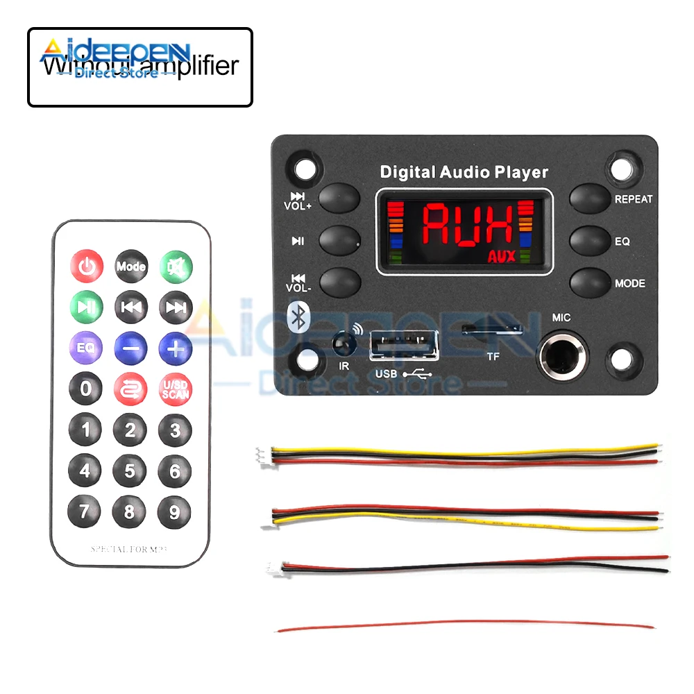 

DC 5V 12V Bluetooth 5.0 MP3 WMA WAV APE декодер плата громкой связи автомобильный аудио микрофон USB TF FM радио Mp3 музыкальный плеер динамик