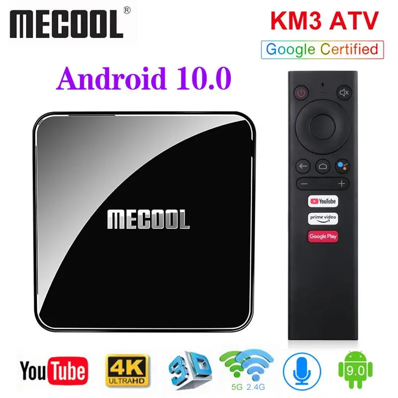 

ТВ-приставка MECOOL KM3 ATV Android TV Google сертифицированная Android 10 4 Гб 64 Гб KM9 PRO 4 ГБ 32 ГБ 2 Гб 16 Гб Amlogic S905X2 4K Wifi медиаплеер