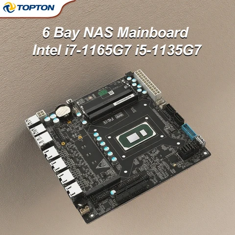 11-го поколения Intel i7-1165G7 i5-1135G7 6-этажная материнская плата NAS Mini ITX 4x i226 2.5G 6x SATA 2x M.2 PCIe x4 Firewall Игровая материнская плата