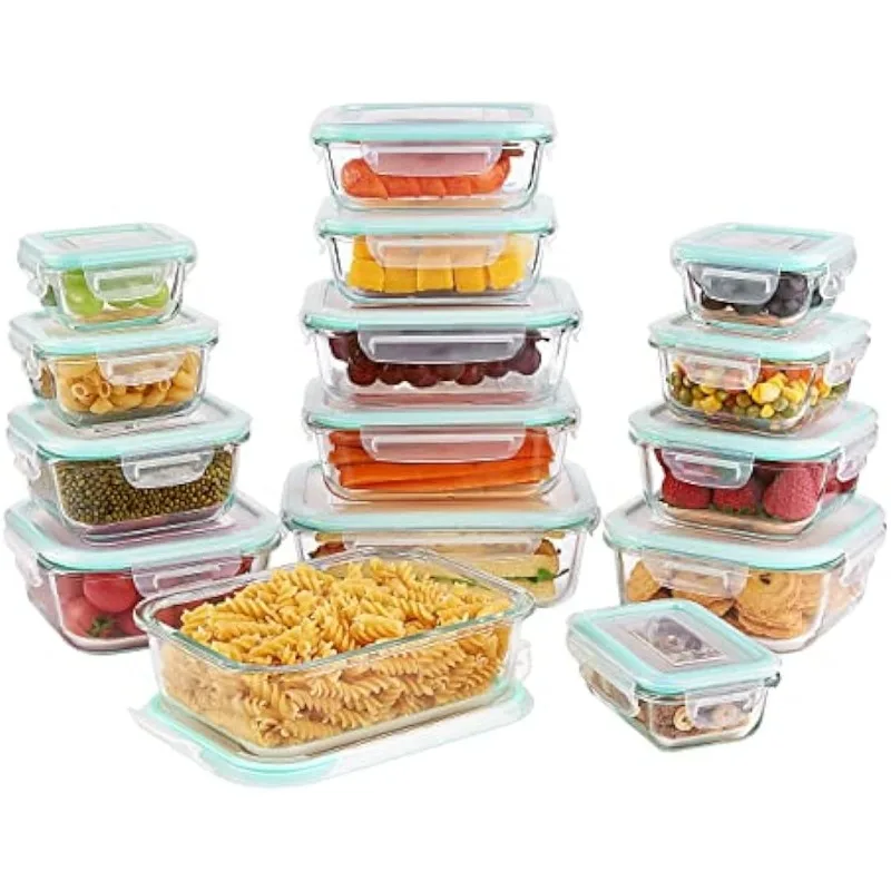 

Vtopmart 15 Pack Glass Food Storage Containers, Meal Prep Containers, Airtight Glass Bento Boxes with Leak Proof Locking Lids