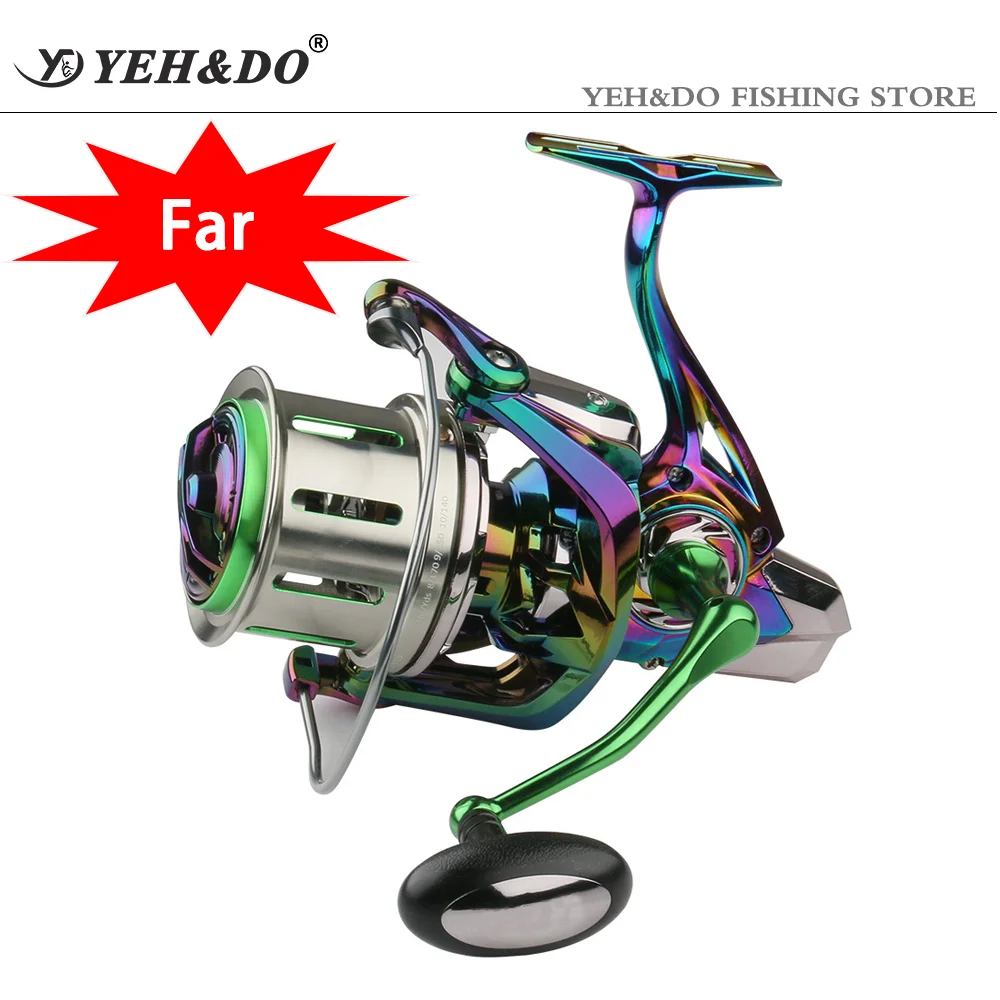 YEH&DO Fishing reel 12000 10000 8000 Metail line cup 30KG Max Drag Long Shot Saltwater Spinning Reel Coil