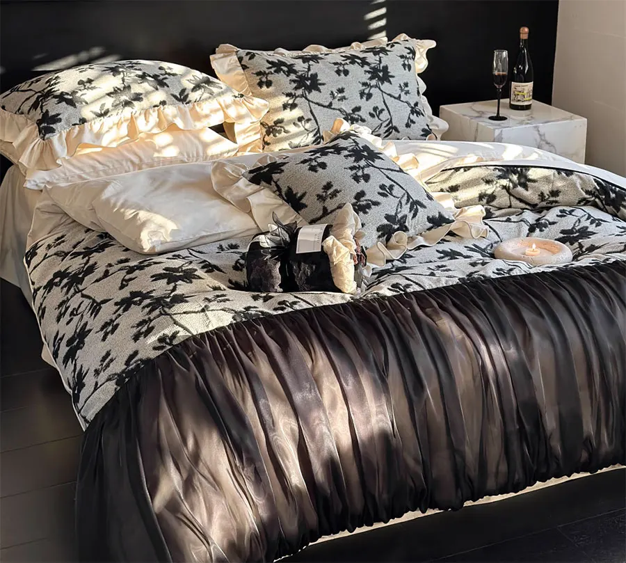 Элегантный жаккардовый пасторальный Комплект постельного белья полный