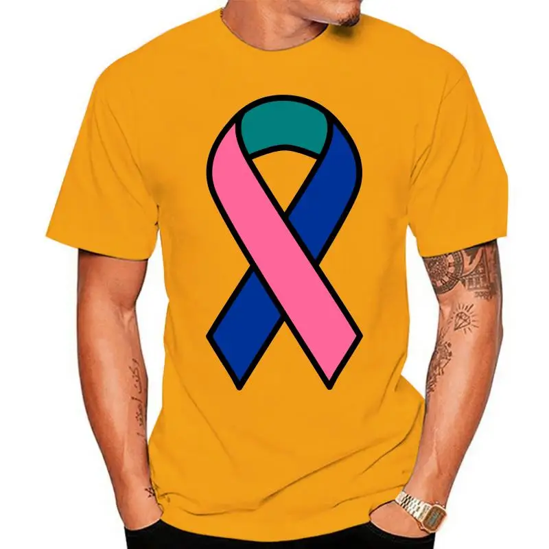 

Mens Thyroid Cancer Ribbon t shirt printed cotton O Neck Costume Famous Casual Summer Style Normal shirt