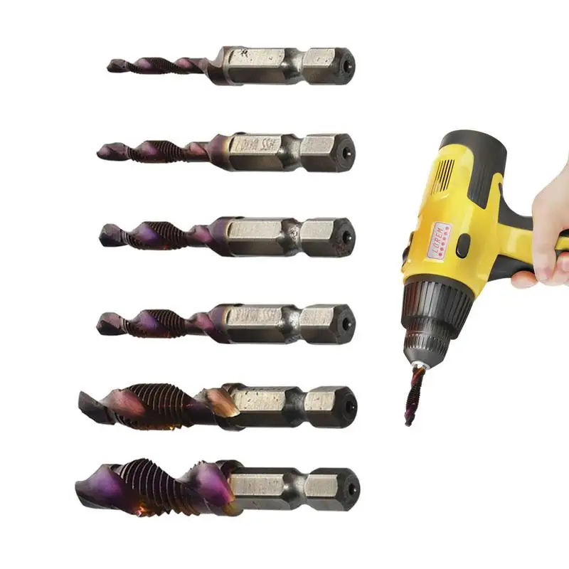 6 шт./набор высокоскоростные стальные сверла 4241 дюйма с резьбой Метрическая