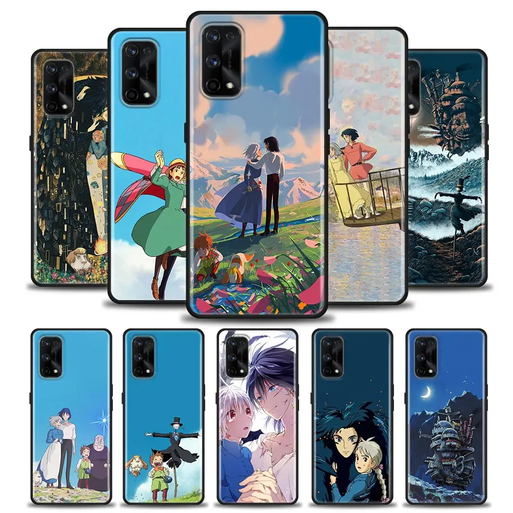 

Howl's Moving Castle For Realme 6pro Case For Realme 5 5i 5s 6i 6 7 7i 8 8i 9 9i 5g Pro Black Case Soft TPU Cover Miyazaki Anime