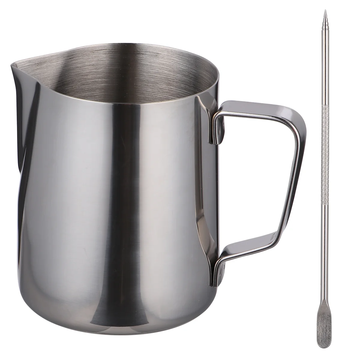 

350ml Frothing Pitcher Cappuccino Stainless Steel Barista Cup Steaming Pitchers Frother Jug Measurement Cup with Latte Pen for