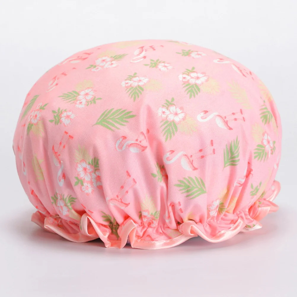 

2pcs Hat Elastic Reusable Printed Bath Hat Hair Cover for Ladies ( and Grey )