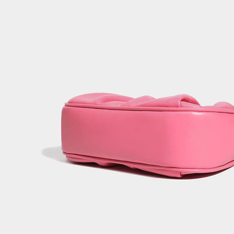 LOESRSS Cloud Bag Niche Design Underarm Bag Leather Casual Handbag for Women Pleated Texture Personalized Fashion Shoulder Bag